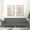 Dvivietė sofa-lova su dvejomis pagalvėmis, pilka, audinys