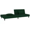 Dvivietė sofa-lova su dvejomis pagalvėmis, žalia, aksomas