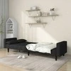 Dvivietė sofa-lova su dvejomis pagalvėmis, juoda, audinys