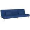 Dvivietė sofa-lova su dvejomis pagalvėmis, mėlyna, audinys