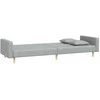 Dvivietė sofa-lova su dvejomis pagalvėmis, pilka, audinys