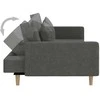 Dvivietė sofa-lova su dvejomis pagalvėmis, pilka, audinys