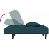 Dvivietė sofa-lova su dvejomis pagalvėmis, mėlyna, aksomas