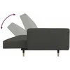 Dvivietė sofa-lova su dvejomis pagalvėmis, pilka, aksomas