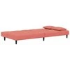 Dvivietė sofa-lova su dvejomis pagalvėmis, rožinė, aksomas