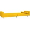 Dvivietė sofa-lova su dvejomis pagalvėmis, geltona, aksomas