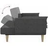 Dvivietė sofa-lova su dvejomis pagalvėmis, pilka, audinys