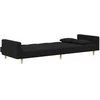 Dvivietė sofa-lova su dvejomis pagalvėmis, juoda, audinys