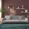 Dvivietė sofa-lova su dvejomis pagalvėmis, pilka, aksomas