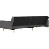 Dvivietė sofa-lova su dvejomis pagalvėmis, pilka, audinys
