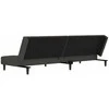 Dvivietė sofa-lova su dvejomis pagalvėmis, pilka, aksomas