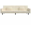 Dvivietė sofa-lova su dvejomis pagalvėmis, kreminė, aksomas