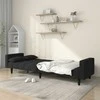 Dvivietė sofa-lova su dvejomis pagalvėmis, juoda, aksomas