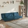 Dvivietė sofa-lova su dvejomis pagalvėmis, mėlyna, aksomas