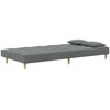 Dvivietė sofa-lova su dvejomis pagalvėmis, pilka, audinys