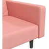 Dvivietė sofa-lova su dvejomis pagalvėmis, rožinė, aksomas