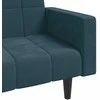 Dvivietė sofa-lova su dvejomis pagalvėmis, mėlyna, aksomas