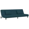 Dvivietė sofa-lova su dvejomis pagalvėmis, mėlyna, aksomas
