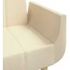 Dvivietė sofa-lova su dvejomis pagalvėmis, kreminė, audinys