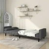 Dvivietė sofa-lova su dvejomis pagalvėmis, pilka, audinys