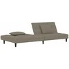 Dvivietė sofa-lova su dvejomis pagalvėmis, pilka, aksomas