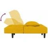 Dvivietė sofa-lova su dvejomis pagalvėmis, geltona, aksomas
