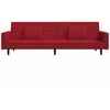 Dvivietė sofa-lova su dvejomis pagalvėmis, vyno, aksomas