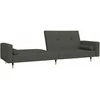 Dvivietė sofa-lova su dvejomis pagalvėmis, pilka, aksomas