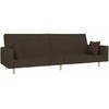 Dvivietė sofa-lova su dvejomis pagalvėmis, ruda, audinys