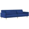 Dvivietė sofa-lova su dvejomis pagalvėmis, mėlyna, audinys