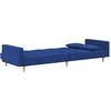 Dvivietė sofa-lova su dvejomis pagalvėmis, mėlyna, audinys