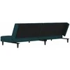 Dvivietė sofa-lova su dvejomis pagalvėmis, mėlyna, aksomas