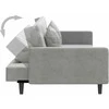Dvivietė sofa-lova su dvejomis pagalvėmis, pilka, aksomas