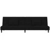 Dvivietė sofa-lova su dvejomis pagalvėmis, juoda, aksomas