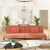 Dvivietė sofa-lova su dvejomis pagalvėmis, rožinė, aksomas