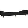 Dvivietė sofa-lova su dvejomis pagalvėmis, juoda, aksomas