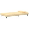 Dvivietė sofa-lova su dvejomis pagalvėmis, kreminė, aksomas