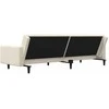 Dvivietė sofa-lova su dvejomis pagalvėmis, kreminė, aksomas