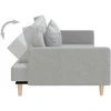 Dvivietė sofa-lova su dvejomis pagalvėmis, pilka, audinys
