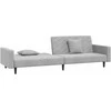Dvivietė sofa-lova su dvejomis pagalvėmis, pilka, aksomas