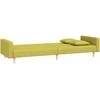 Dvivietė sofa-lova su dvejomis pagalvėmis, žalia, audinys
