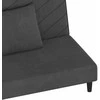 Dvivietė sofa-lova su dvejomis pagalvėmis, pilka, aksomas