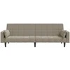 Dvivietė sofa-lova su dvejomis pagalvėmis, pilka, aksomas