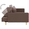 Dvivietė sofa-lova su dvejomis pagalvėmis, taupe, audinys