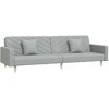 Dvivietė sofa-lova su dvejomis pagalvėmis, pilka, audinys