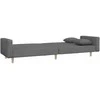 Dvivietė sofa-lova su dvejomis pagalvėmis, pilka, audinys