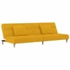 Dvivietė sofa-lova su dvejomis pagalvėmis, geltona, audinys