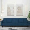 Dvivietė sofa-lova su dvejomis pagalvėmis, mėlyna, aksomas