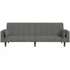 Dvivietė sofa-lova su dvejomis pagalvėmis, pilka, audinys