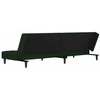 Dvivietė sofa-lova su dvejomis pagalvėmis, žalia, aksomas
